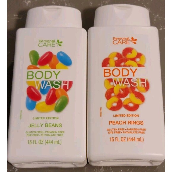 Personal Care Limited Edition PEACH RINGS & JELLY BEANS Body Wash 15oz Each - Picture 1 of 2